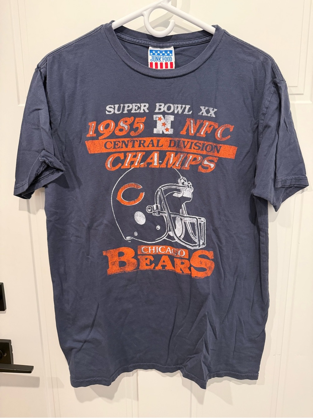 Junk Food Clothing Navy Chicago Bears 1985 NFC Champs Tee
